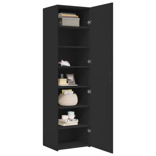 Visoka komoda crna 50x42,5x185 cm od konstruiranog drva - Crna 1 Cijena