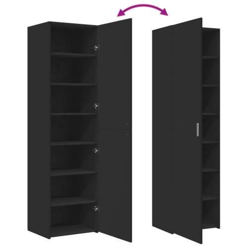 Visoka komoda crna 50x42,5x185 cm od konstruiranog drva - Crna 1 Cijena