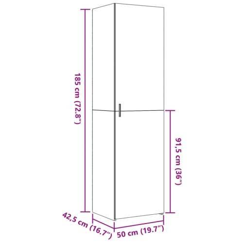 Visoka komoda crna 50x42,5x185 cm od konstruiranog drva - Crna 1 Cijena