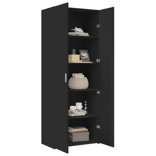 Visoka komoda crna 70 x 42,5 x 185 cm od konstruiranog drva - Crna 1 Cijena