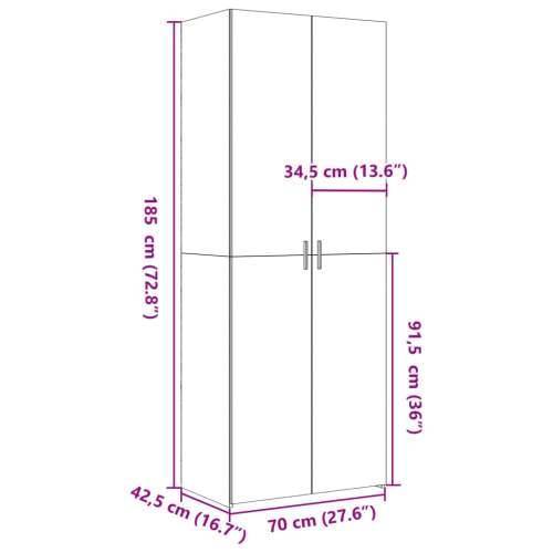 Visoka komoda crna 70 x 42,5 x 185 cm od konstruiranog drva - Crna 1 Cijena