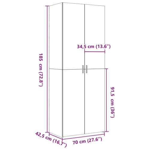Visoka komoda crna 70 x 42,5 x 185 cm od konstruiranog drva - Crna 1 Cijena