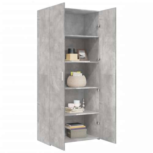 Visoka komoda siva boja betona 80 x 42,5 x 185 cm drvena - Beton siva 1 Cijena