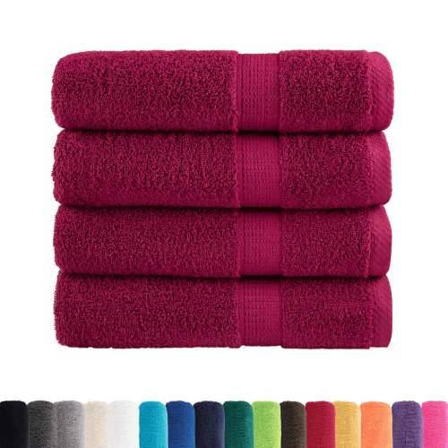Ručnici za kupanje SOLUND 4 kom bordo 100 x 150 cm 600 gsm - Bordo 100 x 150 cm 4 Cijena