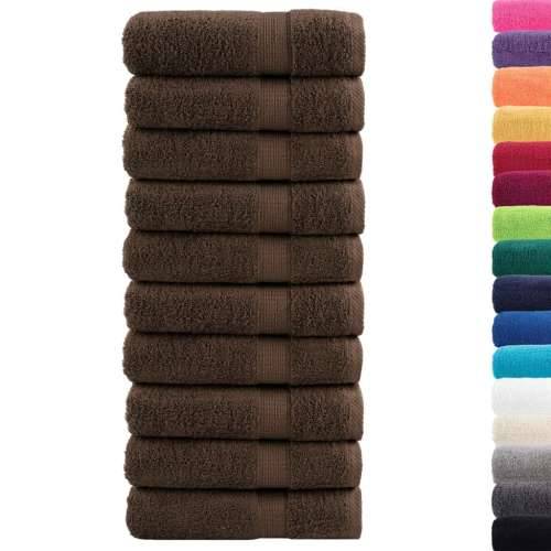 Ručnici za ruke SOLUND 10 kom smeđi 50 x 100 cm 600 gsm - Smeđa 50 x 100 cm 10 Cijena