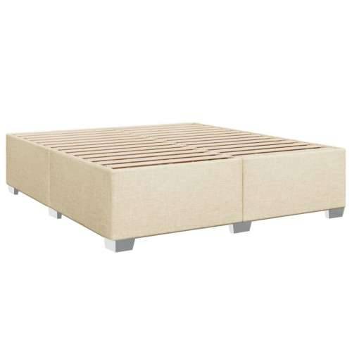 Krevet s oprugama i madracem krem 200 x 200 cm od tkanine - Krema 200 x 200 cm Cijena