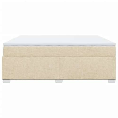 Krevet s oprugama i madracem krem 200 x 200 cm od tkanine - Krema 200 x 200 cm Cijena