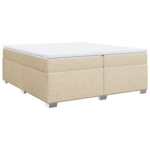 Krevet s oprugama i madracem krem 200 x 200 cm od tkanine - Krema 200 x 200 cm Cijena
