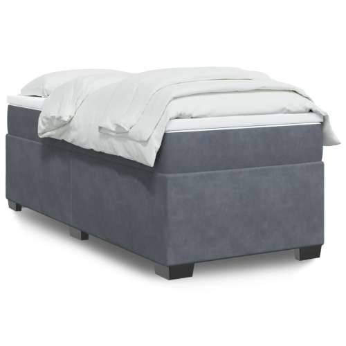 Box spring krevet s madracem tamnosivi 80 x 200 cm baršunasti - Tamno siva 80 x 200 cm Cijena