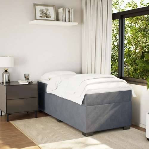 Box spring krevet s madracem tamnosivi 80 x 200 cm baršunasti - Tamno siva 80 x 200 cm Cijena
