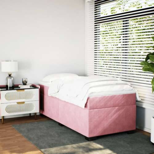 Box spring krevet s madracem ružičasti 80 x 200 cm baršunasti - Ružičasta 80 x 200 cm Cijena