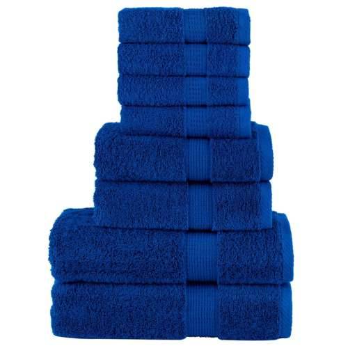 8-dijelni vrhunski set ručnika SOLUND plavi 600 gsm - Plava 1 Cijena