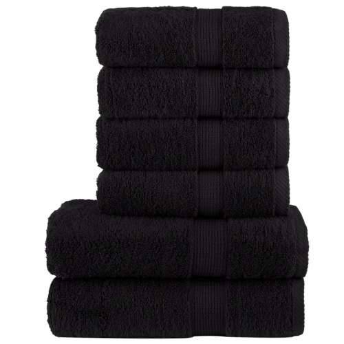 6-dijelni vrhunski set ručnika SOLUND crni 600 gsm - Crna 1 Cijena