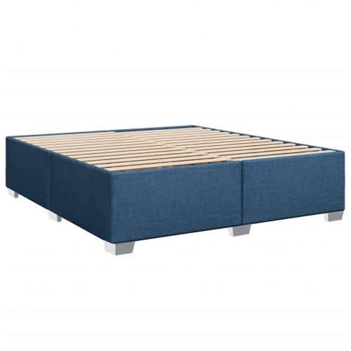 Krevet s oprugama i madracem plavi 200 x 200 cm od tkanine - Plava 200 x 200 cm Gladak dizajn Cijena