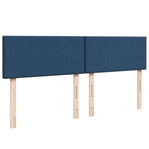 Krevet s oprugama i madracem plavi 200 x 200 cm od tkanine - Plava 200 x 200 cm Gladak dizajn Cijena