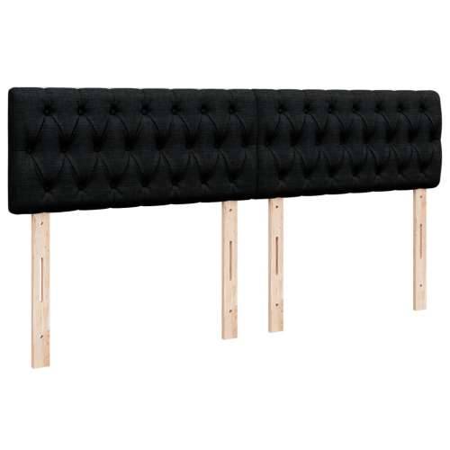 Krevet s oprugama i madracem crni 200x200 cm od tkanine - Crna 200 x 200 cm Dizajn s gumbima Cijena