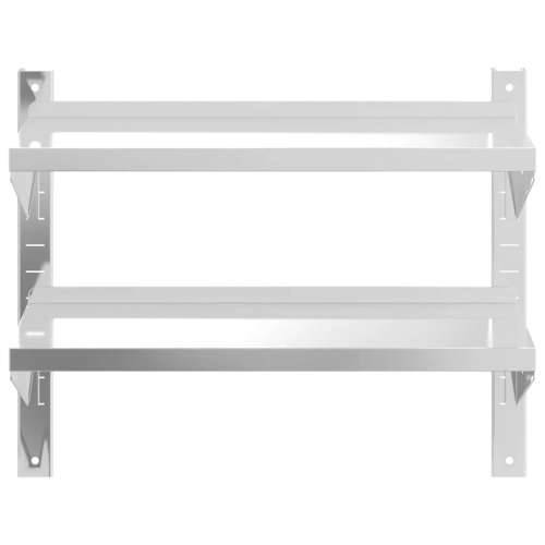 Zidna polica s 2 razine 75x23,5x60 cm srebrna nehrđajući čelik 75 x 23.5 x 60 cm 1 Cijena