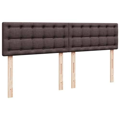 Krevet s oprugama i madracem tamnosmeđi 200x200 cm od tkanine - Tamno smeđa 200 x 200 cm gumbi Cijena