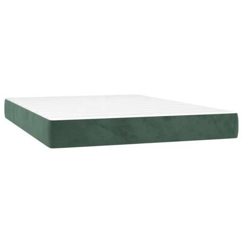 Krevet s oprugama i madracem tamnozeleni 140x190 cm baršunasti - Tamnozelena 140 x 190 cm vodoravne pruge Cijena