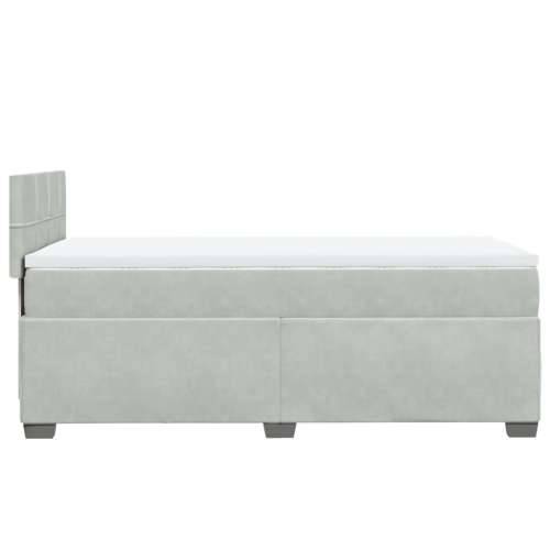 Box spring krevet s madracem svjetlosivi 80 x 200 cm baršunasti - Svjetlosiva 80 x 200 cm Blok s kvadratima Cijena