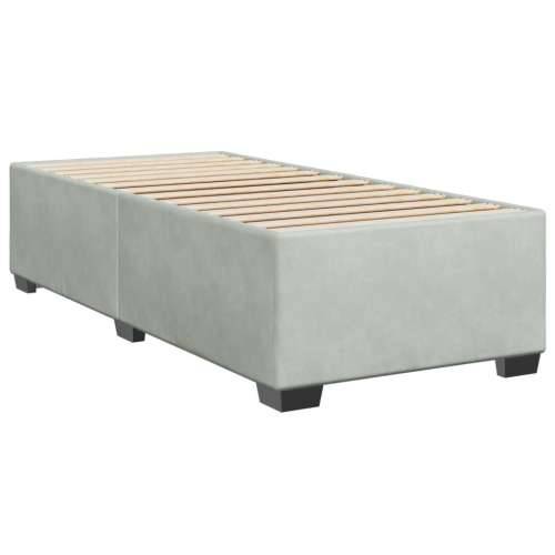 Box spring krevet s madracem svjetlosivi 80 x 200 cm baršunasti - Svjetlosiva 80 x 200 cm Blok s kvadratima Cijena