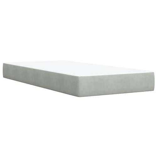 Box spring krevet s madracem svjetlosivi 80 x 200 cm baršunasti - Svjetlosiva 80 x 200 cm Blok s kvadratima Cijena