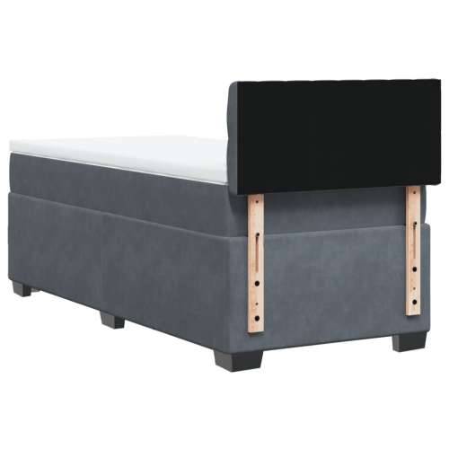 Box spring krevet s madracem tamnosivi 80 x 200 cm baršunasti - Tamno siva 80 x 200 cm Dizajn s gumbima Cijena