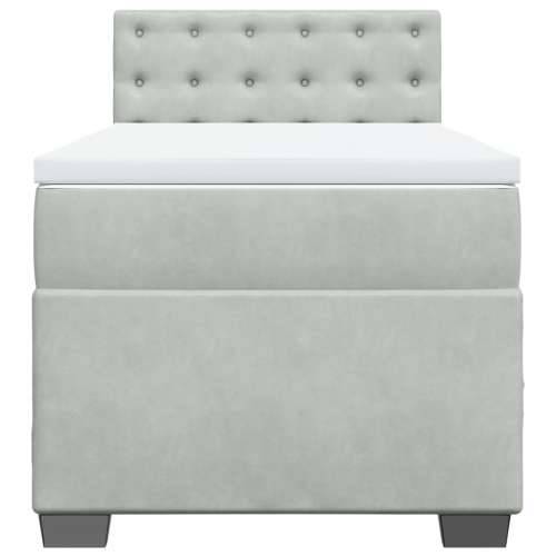 Box spring krevet s madracem svjetlosivi 80 x 200 cm baršunasti - Svjetlosiva 80 x 200 cm gumbi Cijena