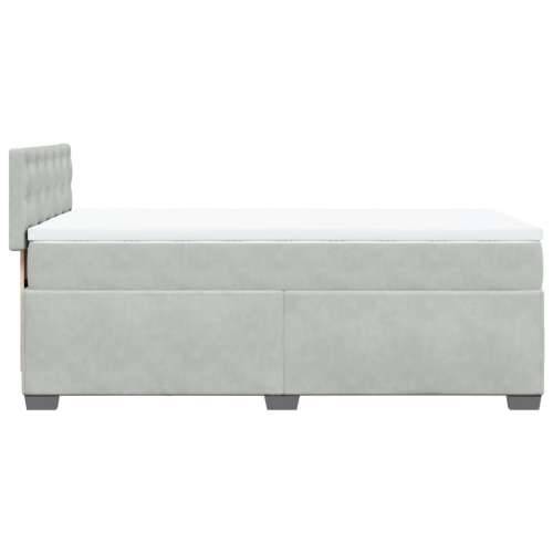 Box spring krevet s madracem svjetlosivi 80 x 200 cm baršunasti - Svjetlosiva 80 x 200 cm gumbi Cijena