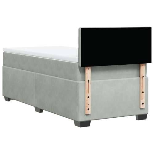 Box spring krevet s madracem svjetlosivi 80 x 200 cm baršunasti - Svjetlosiva 80 x 200 cm gumbi Cijena