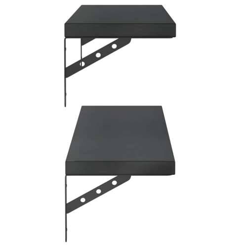 Zidne police 2 kom 100 x 23,5 cm crne nehrđajući čelik - Crna 100 x 23.5 cm 1 Cijena