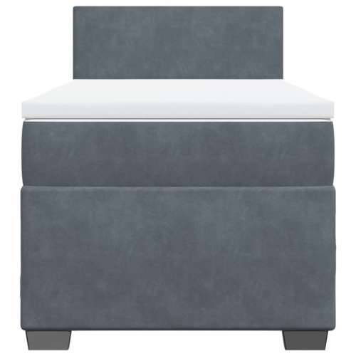 Box spring krevet s madracem tamnosivi 90x190 cm baršunasti - Tamno siva 90 x 190 cm plain degsign Cijena