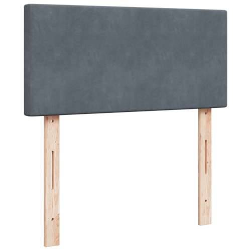 Box spring krevet s madracem tamnosivi 90x190 cm baršunasti - Tamno siva 90 x 190 cm plain degsign Cijena