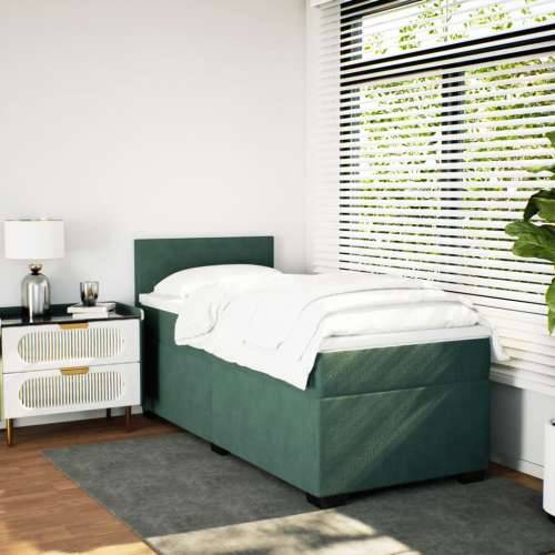 Box spring krevet s madracem tamnozeleni 90x190 cm baršunasti - Tamnozelena 90 x 190 cm plain degsign Cijena