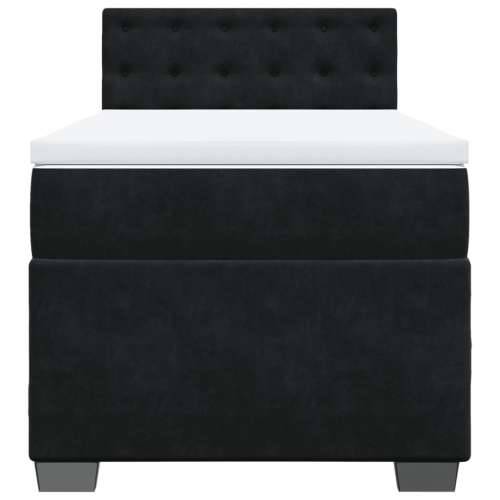 Box spring krevet s madracem crni 90x190 cm baršunasti - Crna 90 x 190 cm gumbi Cijena