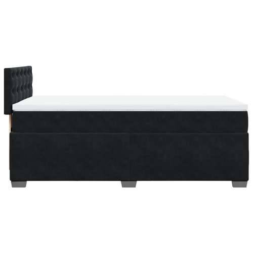 Box spring krevet s madracem crni 90x190 cm baršunasti - Crna 90 x 190 cm gumbi Cijena
