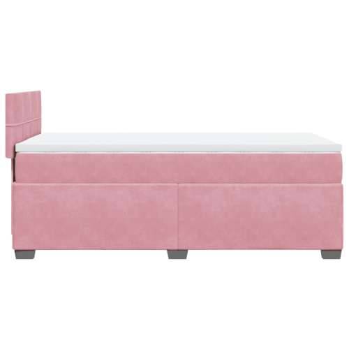 Box spring krevet s madracem ružičasti 100x200 cm baršunasti - Ružičasta 100 x 200 cm Blok s kvadratima Cijena