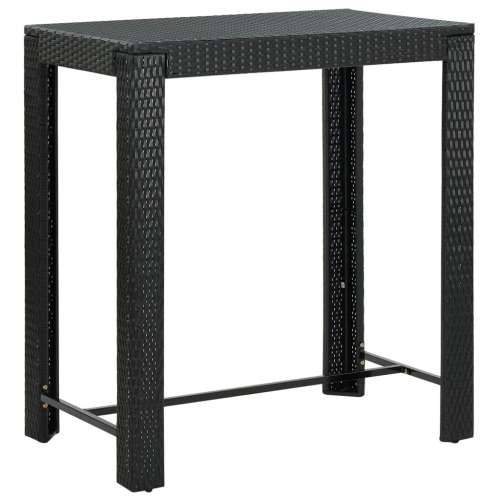 7-dijelni vrtni barski set od poliratana s jastucima crni - Crna 100 x 60.5 x 110.5 cm 6 Cijena