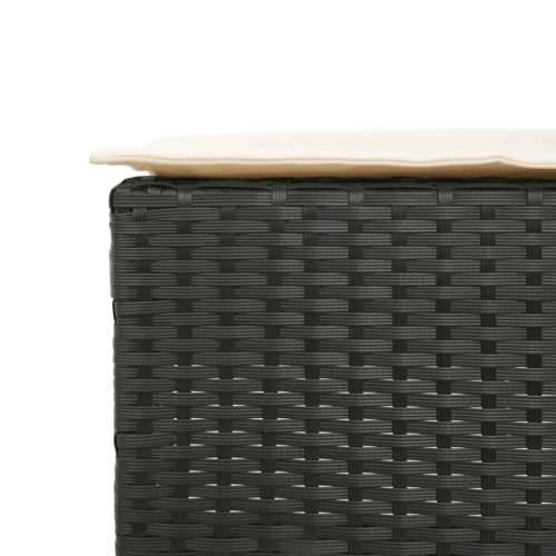 7-dijelni vrtni barski set od poliratana s jastucima crni - Crna 100 x 60.5 x 110.5 cm 6 Cijena