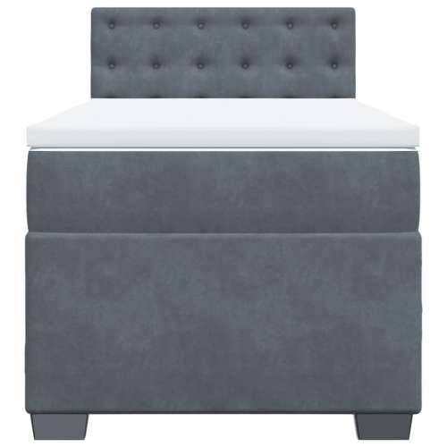 Box spring krevet s madracem tamnosivi 100x200 cm baršunasti - Tamno siva 100 x 200 cm gumbi Cijena