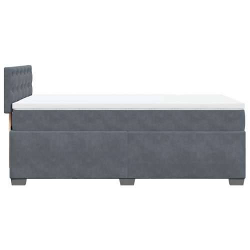 Box spring krevet s madracem tamnosivi 100x200 cm baršunasti - Tamno siva 100 x 200 cm gumbi Cijena
