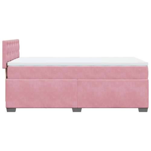 Box spring krevet s madracem ružičasti 100x200 cm baršunasti - Ružičasta 100 x 200 cm gumbi Cijena
