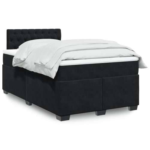 Krevet box spring s madracem crni 120 x 190 cm baršunasti - Crna 120 x 190 cm Dizajn s gumbima Cijena