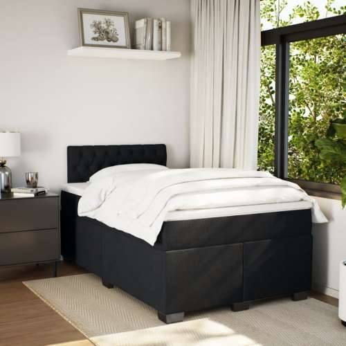 Krevet box spring s madracem crni 120 x 190 cm baršunasti - Crna 120 x 190 cm Dizajn s gumbima Cijena