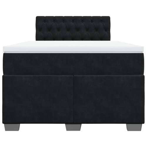 Krevet box spring s madracem crni 120 x 190 cm baršunasti - Crna 120 x 190 cm Dizajn s gumbima Cijena