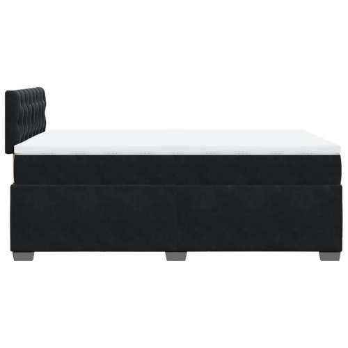 Krevet box spring s madracem crni 120 x 190 cm baršunasti - Crna 120 x 190 cm Dizajn s gumbima Cijena