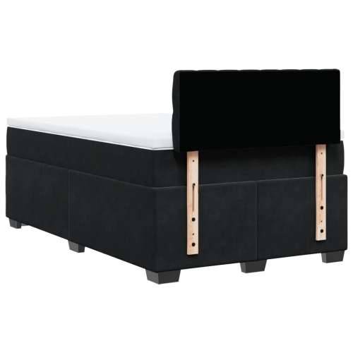 Krevet box spring s madracem crni 120 x 190 cm baršunasti - Crna 120 x 190 cm Dizajn s gumbima Cijena