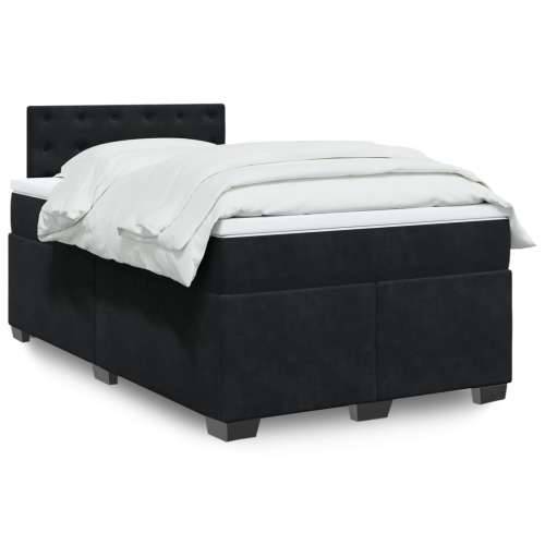 Krevet box spring s madracem crni 120 x 190 cm baršunasti - Crna 120 x 190 cm gumbi Cijena