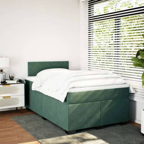 Box spring krevet s madracem tamnozeleni 120x200 cm baršunasti Tamnozelena 120 x 200 cm plain degsign Cijena