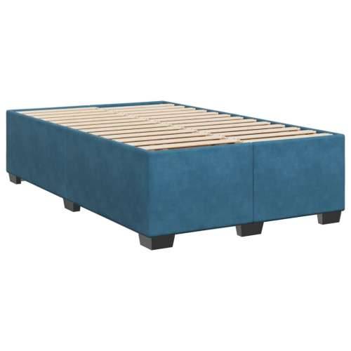 Box spring krevet s madracem tamnoplavi 120 x 200 cm baršunasti - Plava 120 x 200 cm gumbi Cijena